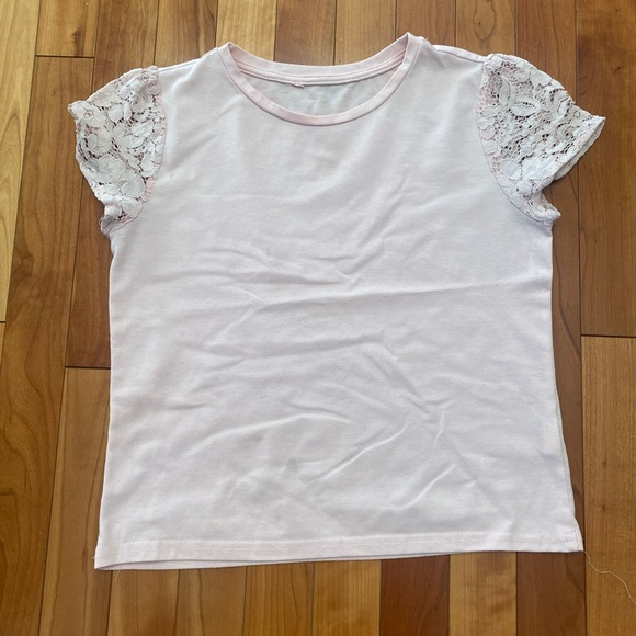 Pink lace sleeve top 8-10 - Picture 5 of 12